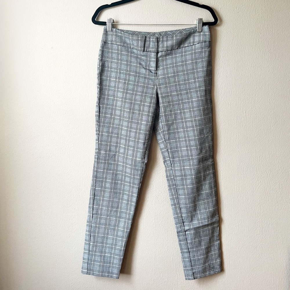 Worthington black & white plaid checkered ankle pants